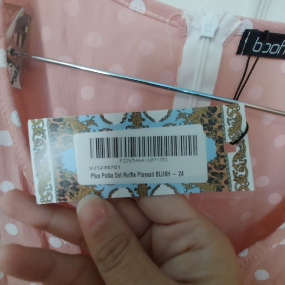 Boo Hoo Women Polka-dot Pink Romper sz US 20 - Picture 5 of 6